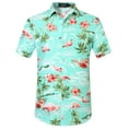 thumbnail image 1 of SSLR Hawaiian Shirt for Men Flamingo Short Sleeve Casual Button Down Shirts Summer Beach Shirt, 1 of 9