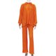 thumbnail image 3 of Blusa Mangas Largas Conjuntos de salón de 2 piezas para mujer, trajes informales de cintura media elásticos de ajuste holgado y suave Ygjytge Naranja T L para Mujer, 3 of 8
