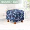 thumbnail image 3 of SCRAWLGOD Camouflage Black Blue Ottoman Cover Square Stretch Ottoman Slipcovers for Foot Stool, Anti-Scratch Folding Storage Furniture for Living Room, 13x13x15 Inch, 3 of 7