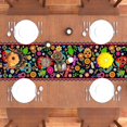 thumbnail image 5 of Linen Day of The Dead Table Runner Dia De Los Muertos Tablecloth Mexican Altar De Muertos Sugar Skull Decorations and Supplies for Home Table-13.8×71'''', 5 of 5