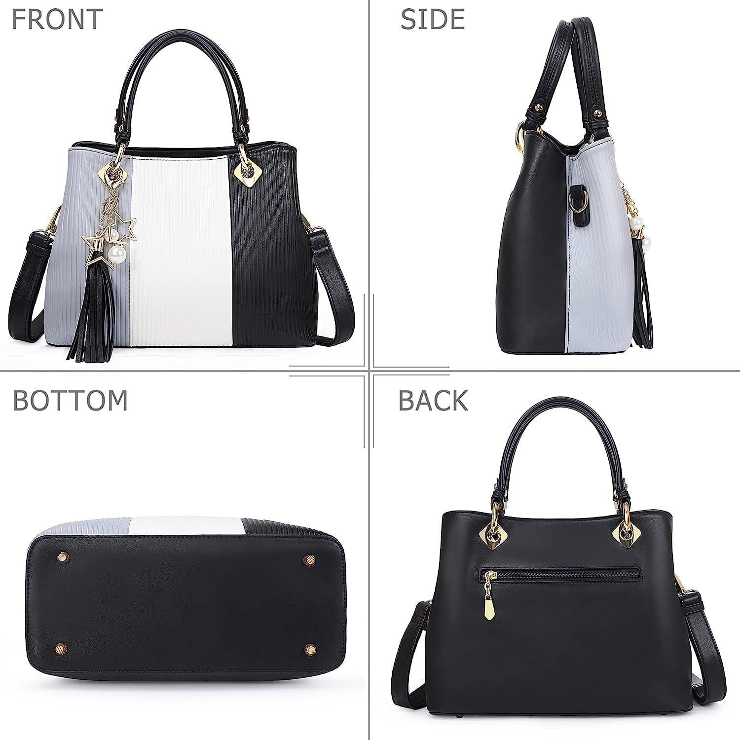 Handbags for Women Fashion Ladies Handbags & Shoulder Bags Designer Top  Handle Bag(Gray) - Walmart.com