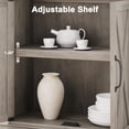thumbnail image 5 of Farmhouse Bookcase with Barn Doors - 5-Tier Tall Shelf with Adjustable Shelves and Storage Cabinet, Grey, 31.5 In, 5 of 5