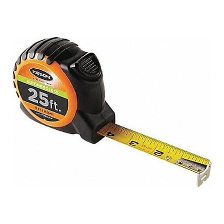 UPC: 0052837027804 | Keson Tape Measure 1 In x 25 ft Orange/Black PG1825ALV