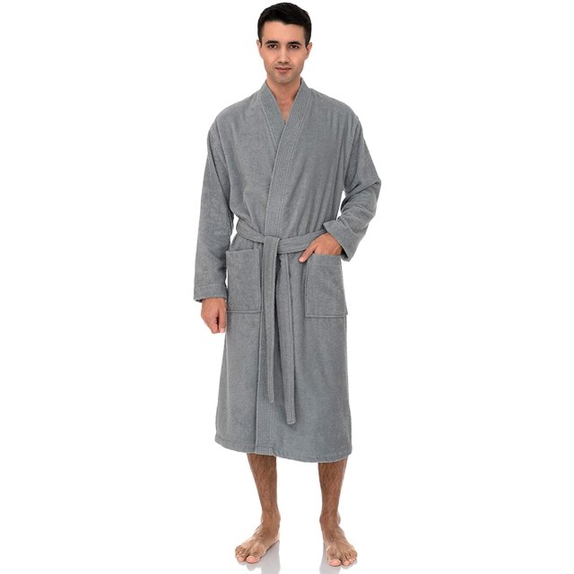 Men's Robe, Turkish Cotton Terry Kimono Bathrobe