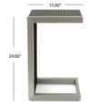 thumbnail image 5 of Noble House Cape Outdoor C-Shaped Modern Aluminum Side Table in Silver, 5 of 5