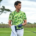 thumbnail image 3 of Yiaed Happy St. Patrick's DayPrint Men's Short Sleeve Polo Shirt,Golf Polo for Men Three-Button Golf Shirt Athletic Casual Collared T-Shirt- 4X-Large, 3 of 7