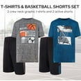 thumbnail image 5 of Boys Youth Big Kids Athletic Active Performance Sports 4 Piece Graphic T-Shirt Top and Basketball Short Set, 5 of 6