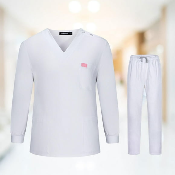 Conjuntos de uniformes médicos Yinane uniforme de mujer blanco S