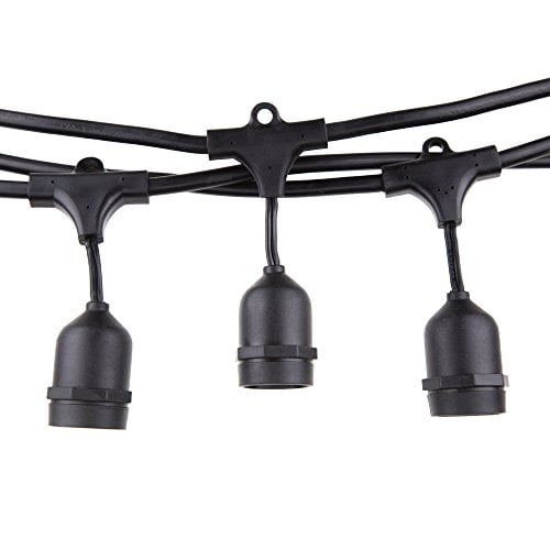 Proxy Lighting 48 Foot Weatherproof Outdoor String Lights Ul Listed 15 Hanging Sockets Perfect Patio Black Bulbs Not Included Com Proxy Lighting 48 Foot Weatherproof, Proxy Lighting 48 Foot Weatherproof Outdoor String Lights
