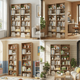 thumbnail image 5 of Homfa 6 Tier Tall Bookshelf and Bookcase, 2PC Wooden Bookcase Display Shelf for Living Room Home Office Library Storage, Nature, 5 of 5