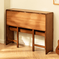 thumbnail image 5 of Leumius Bamboo Folding Desk,Space-Saving Computer Desk for Small Spaces, Foldable Study Table for Bedroom Home Office Dorm Apartment (Walnut), 5 of 7
