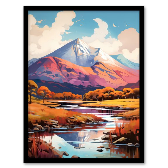 Ben Nevis And Glen Nevis Scotland Landscape Painting Tranquil Scene Art Print Framed Poster Wall Decor 12x16 inch