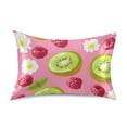thumbnail image 7 of Yayeee Pillowcase Standard Size Set of 2 Satin Wrinkle Resistant Pillow Case, Floral Raspberries, 7 of 7