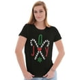 thumbnail image 3 of Festive Christmas Candy Cane Joy Womens Slim Fit Graphic Tee Brisco Brands S, 3 of 4