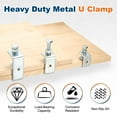 thumbnail image 4 of Uxcell304 Stainless Steel C Clamps 45mm Square Mini Tiger Clamp Adjustable Heavy Duty Metal U Clip with Press Screw for Woodworking Welding Mounting, Silver, 4 of 6