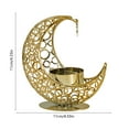 thumbnail image 3 of Moon Candle Holders Set Of 2, Metal Tealight Candle Holder for Table Centerpiece, Decorative Votive Candlesticks Holder for Party Home Decor (Gold), 3 of 6