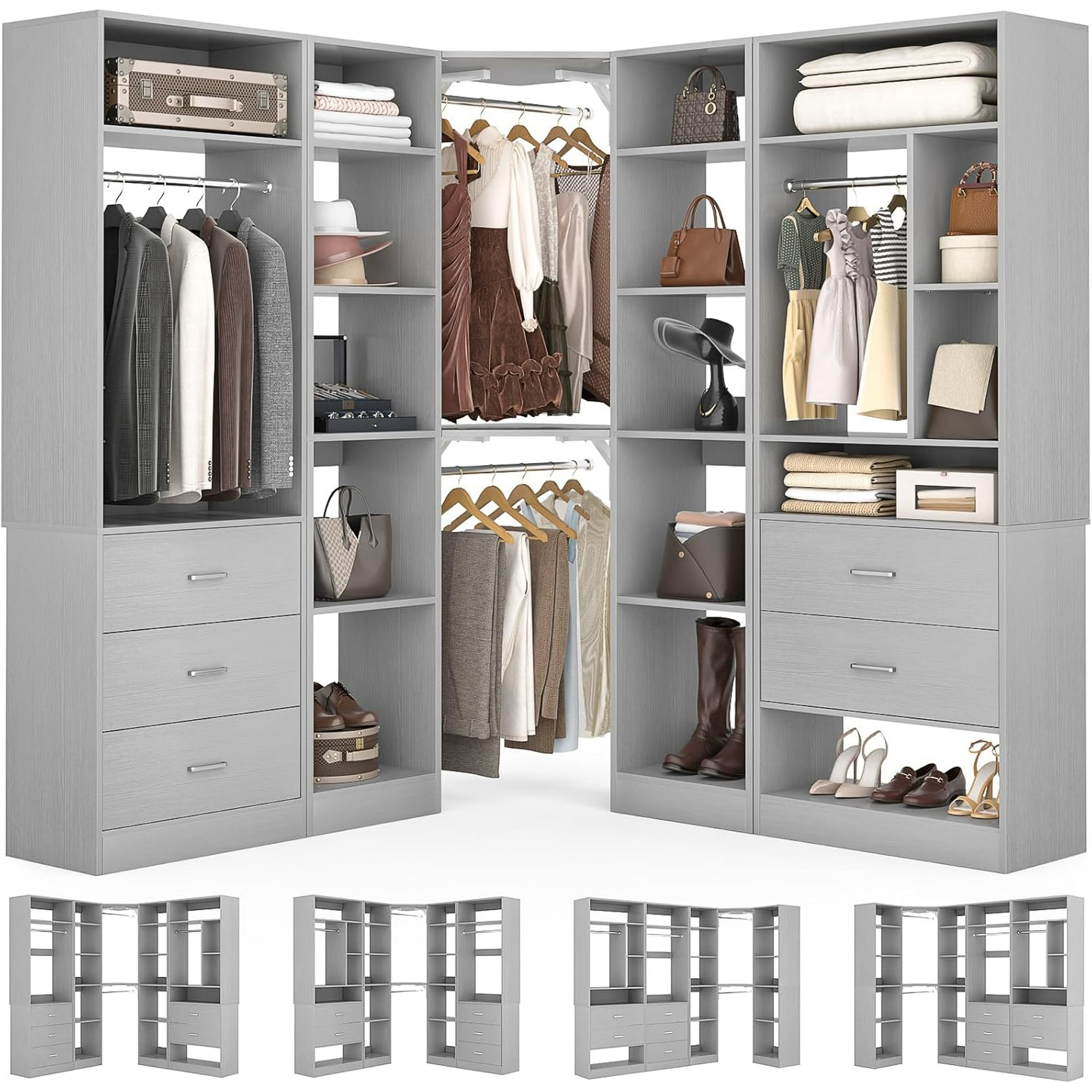 “My closet” Easy Track 4-ft to 8-ft W x 6-ft H Weathered Grey Solid