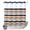 Navy Blue, Orange, Grey, variant on No Hook Shower Curtain, Khaki Blue Striped Shower Curtains for Bathroom with See Through Top Window, Farmhouse Stripes Modern Abstract Art Waterproof & Washable Bath Curtain 60"x72"