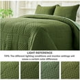 thumbnail image 2 of Evenhug 3-Piece Queen Quilt Set Soft Patchwork Pattern Bedding Set Lightweight Microfiber Ultrasonic Bedspread With Shams for All Season, Green, 90"*92", 2 of 7