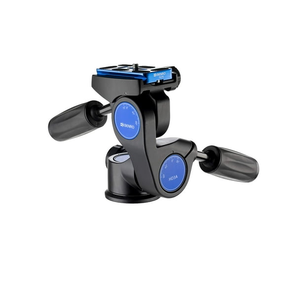 Cabezal de trípode Benro HD3A, cabezal panorámico de 3 vías con placa QR