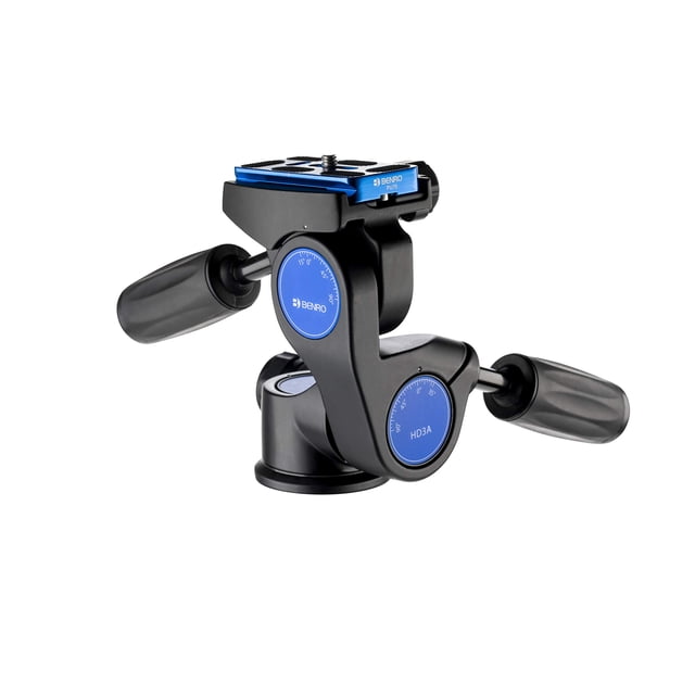 Cabezal de trípode Benro HD3A, cabezal panorámico de 3 vías con placa QR