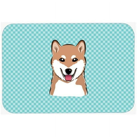 Carolines Treasures  Checkerboard Blue Shiba Inu Mouse Pad - 7.75 x 9.25 In.