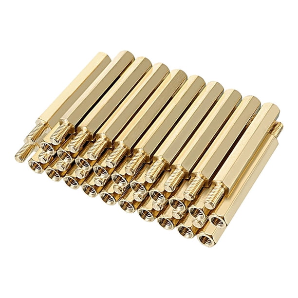 40 piezas M3 30+6mm Tornillos Espaciador Hexagonal de Latón con Rosca Macho y Hembra