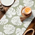 thumbnail image 3 of Table Runners 70 Inches Long Dress Scarves, Summer Monstera Leaves Farmhouse Coffee/Dining/Kitchen Table Decor, Holiday Table Runner, Modern Simple Botanical Sage Green 13x70 Inch, 3 of 9