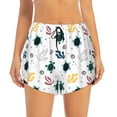 thumbnail image 2 of KLL Turtles And Corals Pattern Shorts Women,Athletic Shorts High Waisted Running Shorts Pocket Sporty Short Gym Elastic Workout Shorts-XX-Large, 2 of 7