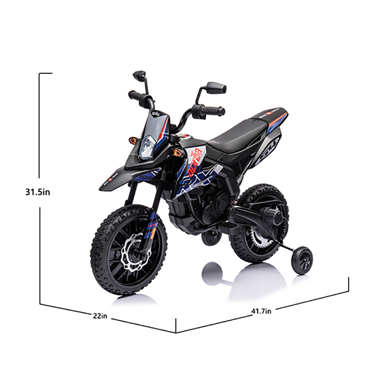 Kadyn 12V Electric Kid Ride On Motorcycle, Apulia Licensed Motorcycle for Kids, Blue Kids Ride-on Motorcycle with 2 Wheels Motorized Vehicles Children Toys,LED Headlights