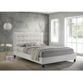 thumbnail image 2 of White Faux Leather Diamond Tufted KING Size Platform Bed (No Box Spring Required), 2 of 8