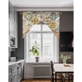 thumbnail image 4 of Vintage Boho Kitchen Swag Valances for Windows, Chic Farmhouse Neutral Morocco Geometric Swag Valances Curtains for Living Room, Rod Pocket Window Treatments for Bathroom, Bedroom, Cafe, 56"x36", 4 of 6
