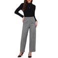thumbnail image 2 of INSPIRE CHIC Work Pants for Women Elastic Waist Straight Business Casual Office Long Trousers with Pockets XS Black, 2 of 6