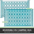 thumbnail image 2 of Outdoor Rug x Outdoor Carpet Reversible Patio Rug for Camping Large Outdoor Plastic Straw Area Rug Portable Geometric Mats for RV Backyard Deck Porch Beach Picnic Teal, 2 of 7