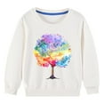 thumbnail image 4 of Odeerbi Kids Girls Crewneck Sweatshirts Pullover Sweatshirts Children's Fall Winter Sweatshirt Heart Print Long Sleeve Sweater Top White, 4 of 5