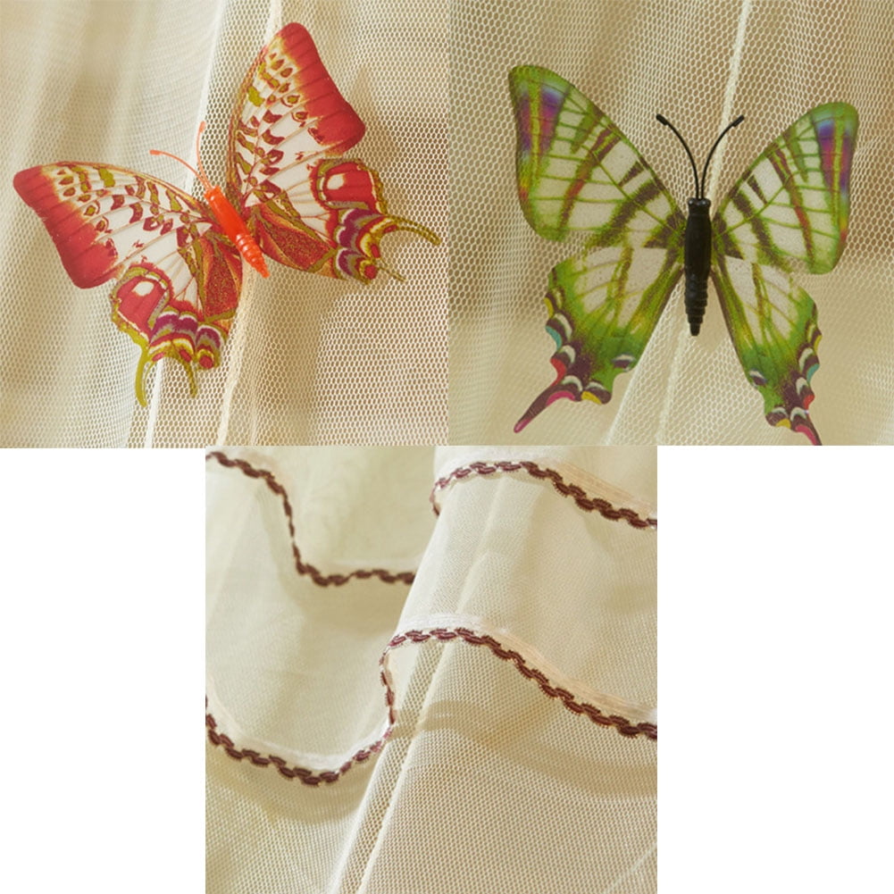 Dengjunhu Mosquito Net Round Top Butterfly Pin Decorative Elegant Bed Net Canopy Set Including Full Hanging Kit, Ideal for Indoors or Outdoors, Intended for a for Covering Beds, Cribs, Hammocks