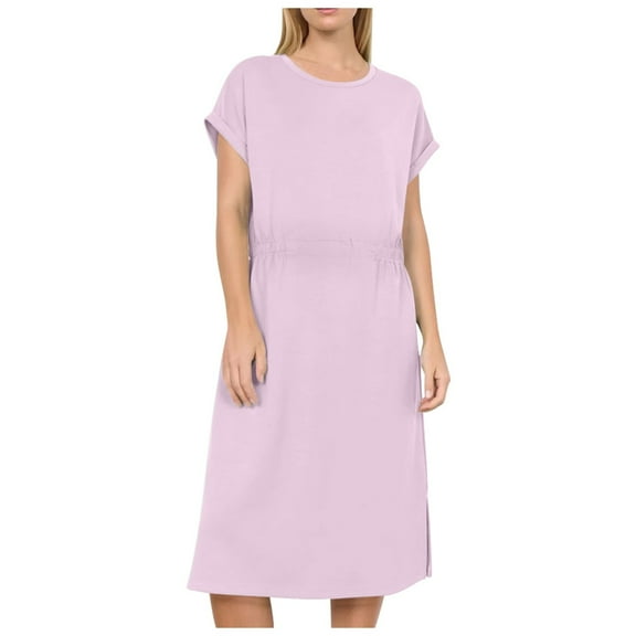 OSOLU Women Casual Skirt With Solid Color Elastic Waistband Suitable For Casual Wear Relaxed Fit Skirts