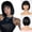 C-Black, variant on Phocas Pink Bob Wig for Women Short Pink Bob Wigs with Bangs Straight Heat Resistant Fiber Hair for Daily Party Use 10Inch