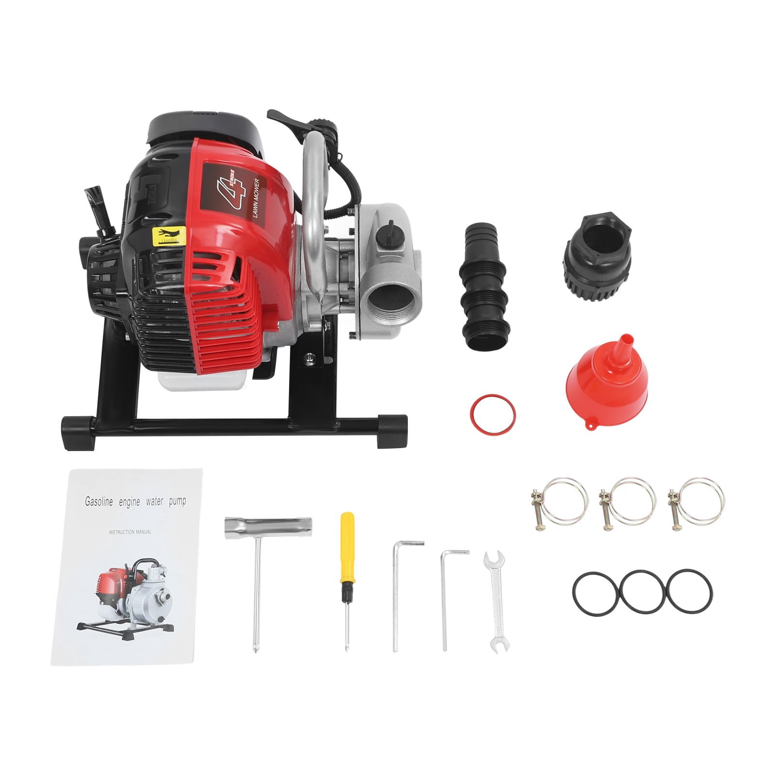 31CC 1.5 inch 4 Stroke Portable Gasoline Engine Water Pump, 1.6HP 36.5cc Gas Powered Water Transfer Pump with Maximum Speed 6500RPM for Farmland Garden Watering/Irrigation Pool