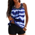 thumbnail image 1 of Womens Tankini Swimsuit Tank Top Mesh Rushed Two Piece Bathing Suits with Boyshorts, 1 of 9
