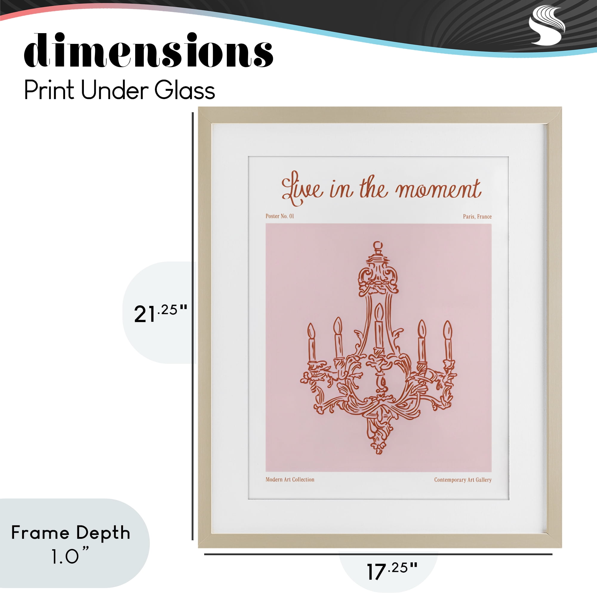 Stupell Industries Live In The Moment Chandelier Birch Framed Print Under Glass, design by The Prints Vibe