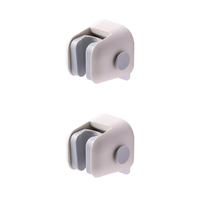 Bewildely Soporte para cabezal de ducha, soporte ajustable para cabezal de ducha, colgador de baño montado en la pared sin perforaciones de plástico ABS, Marfil 2piezas Bewildely CBP049504