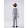 thumbnail image 2 of Wehilion Boys Suit 4PC Baby Suits Wedding Party Vest Suit Set Little Gentleman Waistcoat Prom Tuxedo Dress suit Outerwear Party Vest+Shirt+Tie+Pants Outfits Clothes Set for Kids Light gray 12, 2 of 5