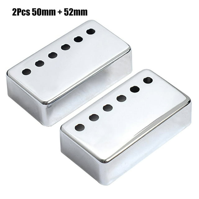 2-Pack Silver Metal Humbucking Guitar Pickup Covers - High-Durability Plated Replacement Shells, Easy Installation, 70x39x18mm, Compatible Guitar Parts for Old/Broken Pickup Casings (MG-00811)