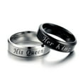 thumbnail image 3 of PAMTIER Women's Stainless Steel High Polished Her King & His Queen Promise Ring Silver Size 11, 3 of 4