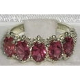thumbnail image 4 of LBG British Made 18k White Gold Natural Pink Tourmaline Womens Eternity Ring - 33 size options - Size 8.75, 4 of 6