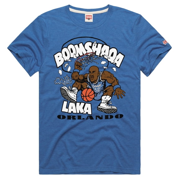 Unisex Homage Shaquille O'Neal Blue Orlando Magic Boomshaqalaka Tri-Blend T-Shirt