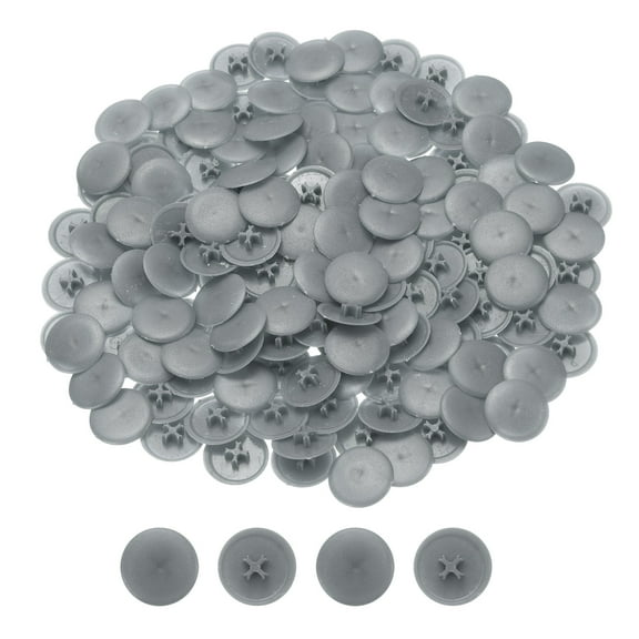 Uxcell 300Pcs Plastic Screw Caps for Phillips Screws Head, 17mm Screw Cap Covers, Deep Gray