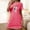 Hot Pink, variant on Short Moomoo Nightgowns for Women Lightweight Black Nightshirt Short Sleeve Butterfly Print Nightgowns for Women