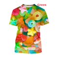 thumbnail image 1 of Nouveau T-shirt Mode Été Impression 3D Bonbons Intéressant Col Rond Manches Courtes, 1 of 5